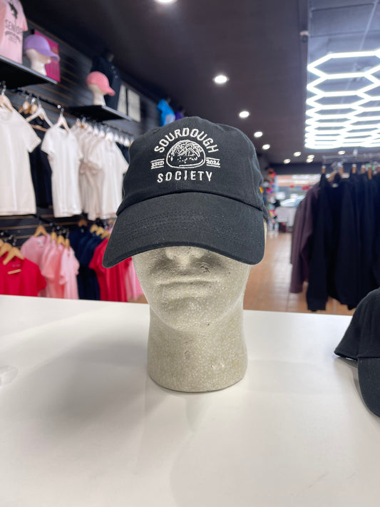 Sourdough Society Baseball Hat (Black with white logo)