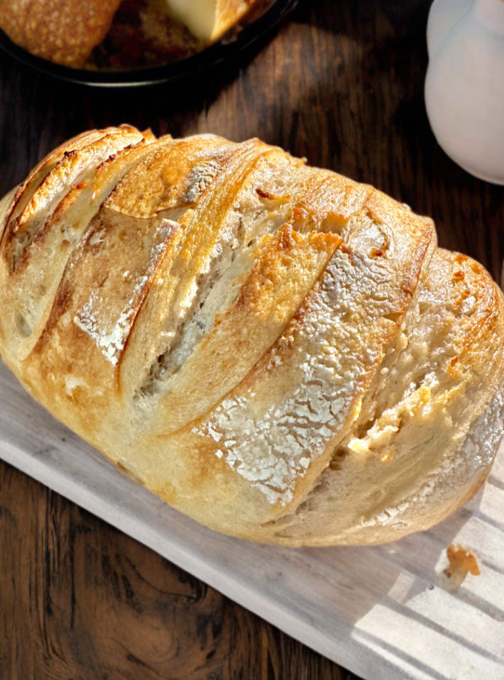 Freshly baked sourdough bread